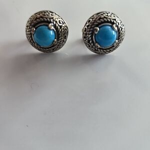 Silver and Turquoise Stud Earrings